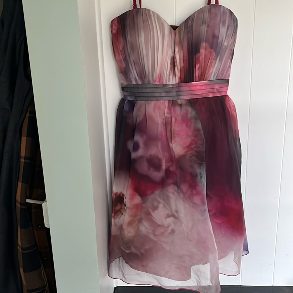 Little Mistress Poppy Print Dress Fit Flare 10